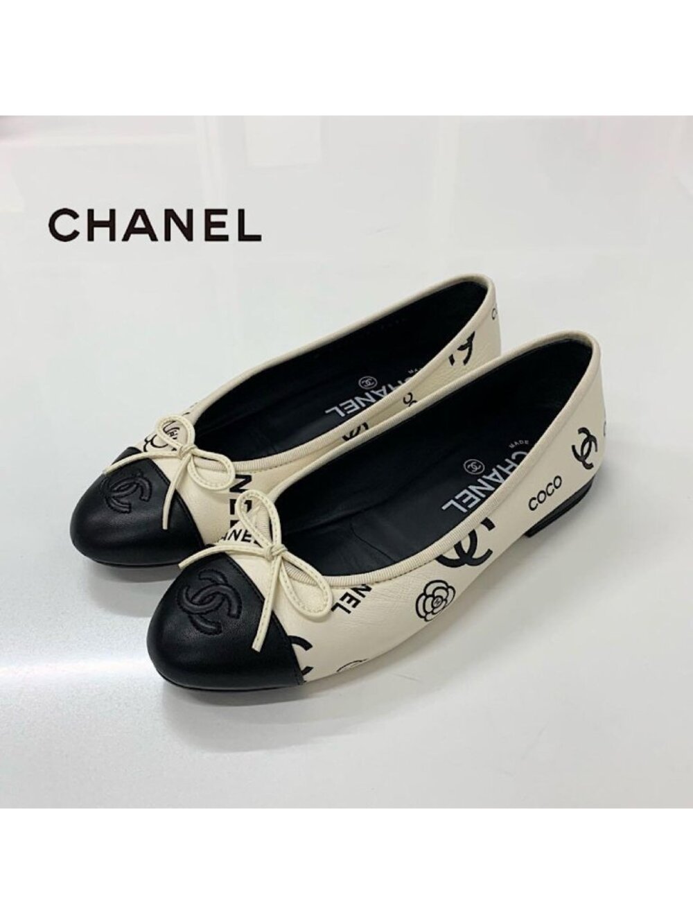 Chanel Ballerina Lambskin CC Logo Camellia Ballet Shoes